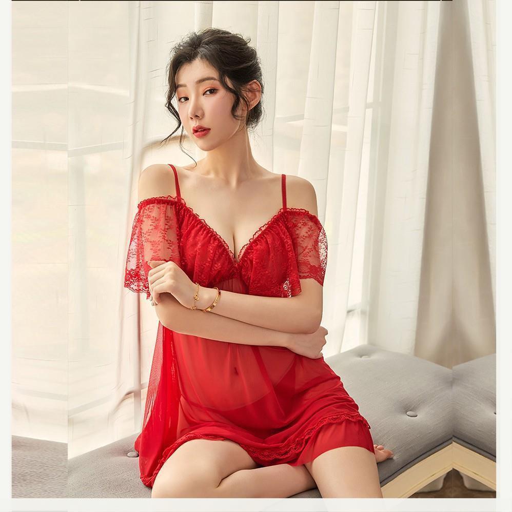 HOT 2022 váy ngủ thun lưới ren - đầm ngủ sexy cao cấp B1040