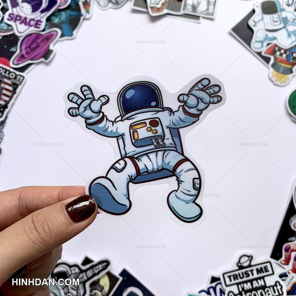 Sticker Phi Hành Gia - Astronaut - Dán Trang Trí - Chất Liệu PVC Cán Màng Chất Lượng Cao Chống Nước, Chống Nắng, Không Bong Tróc Phai Màu