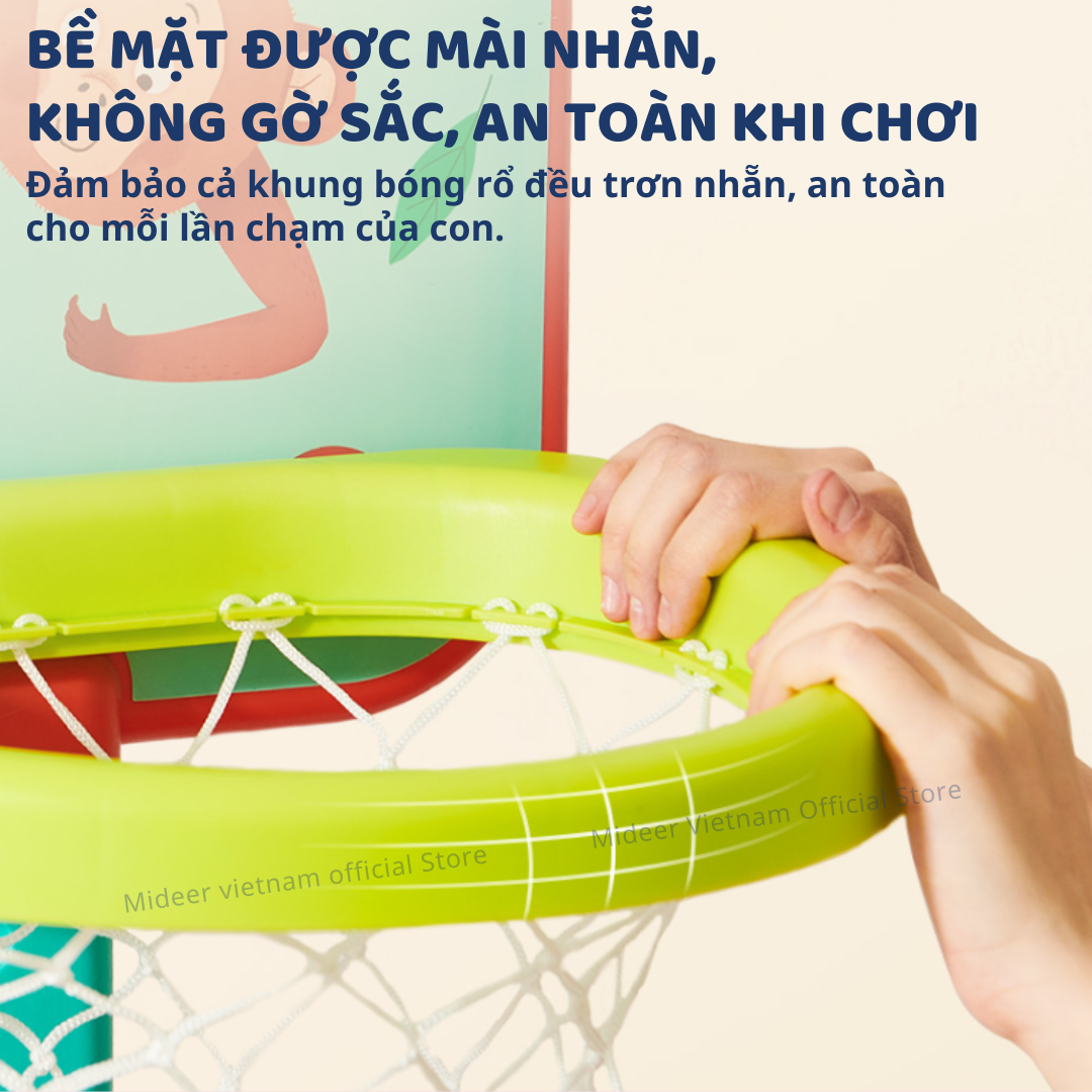 Đồ chơi cột bóng rổ mini cho bé vận động, trụ bóng rổ đa năng Mideer Versatile Basketball Hoop