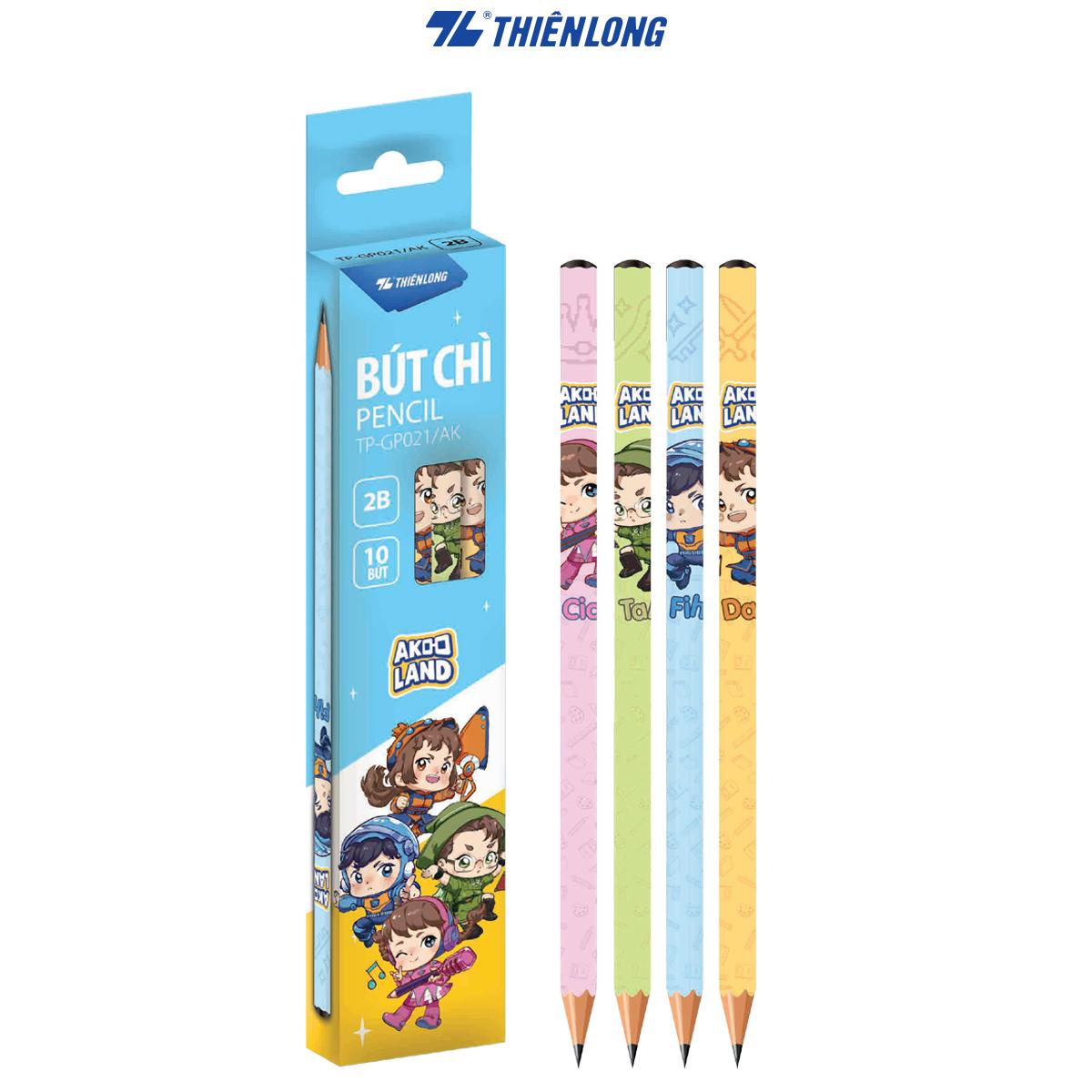 Combo 10 Bút chì gỗ nhân vật Akooland Thiên Long TP-GP021/AK - Mẫu ngẫu nhiên