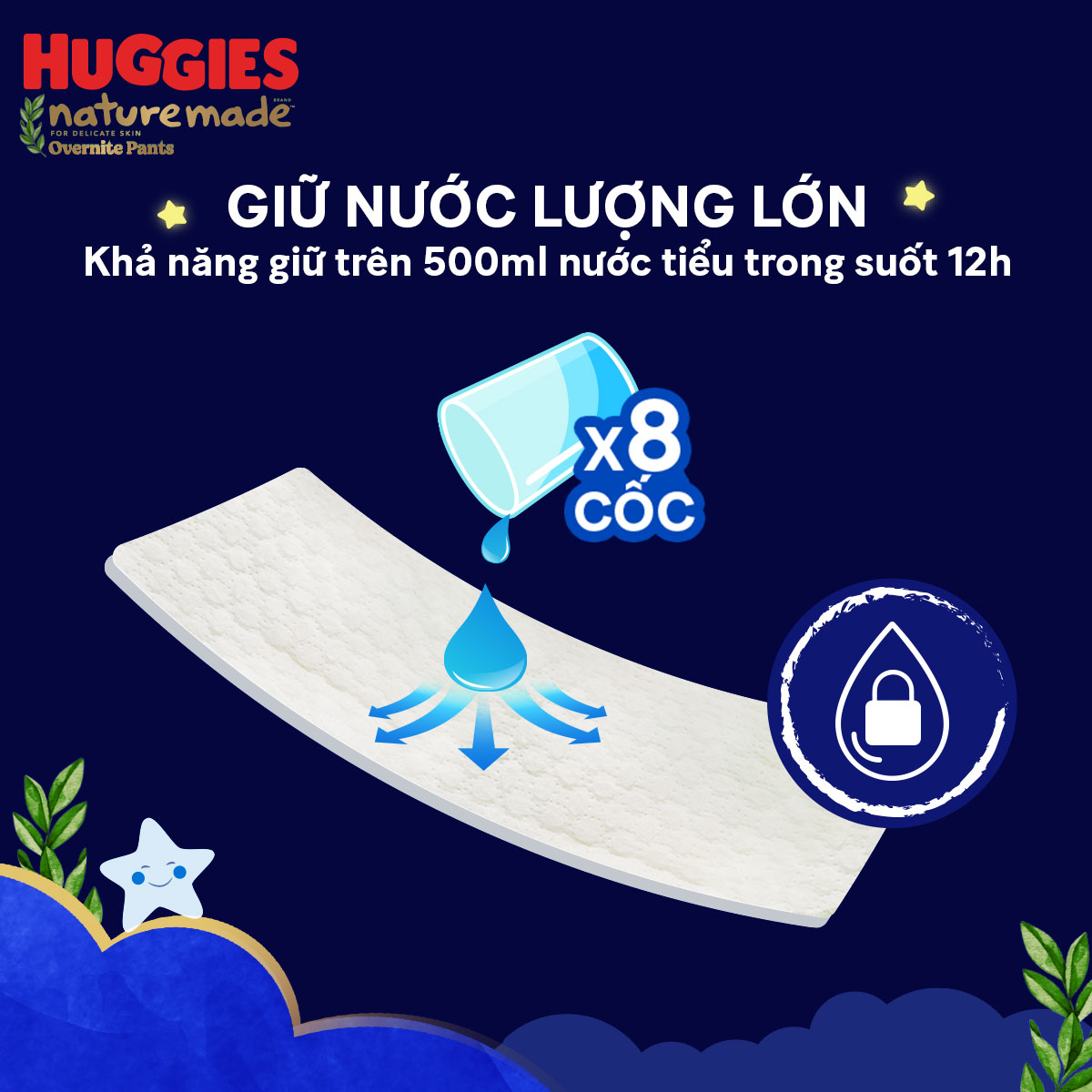 Tã quần Huggies Naturemade ban đêm XXL 26 miếng