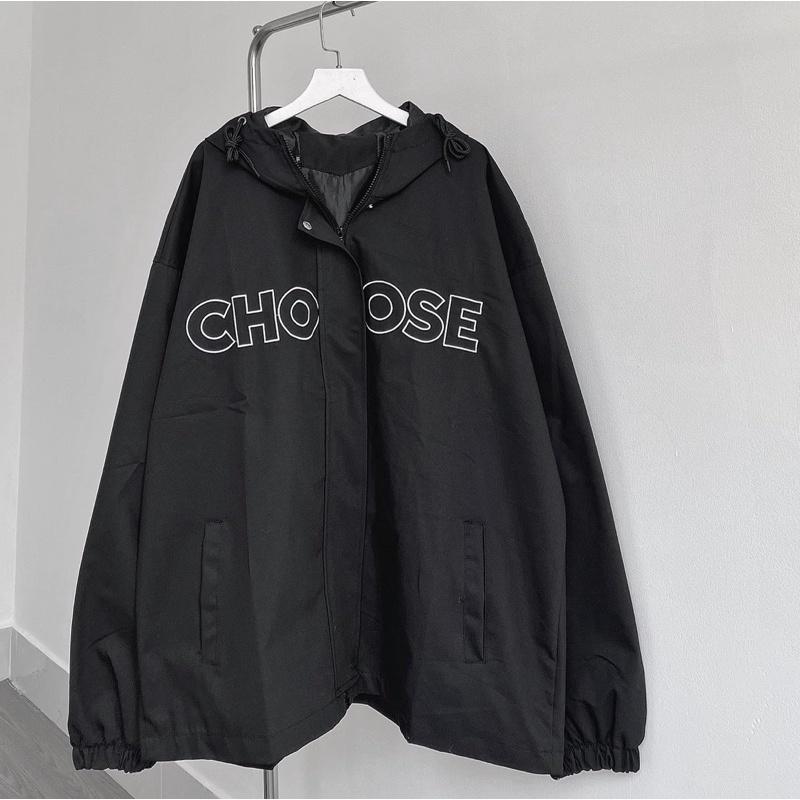 Áo khoác kaki lót dù CHOOSE màu đen ảnh thật unisex SSSTore ( nam nữ mặc đều được)