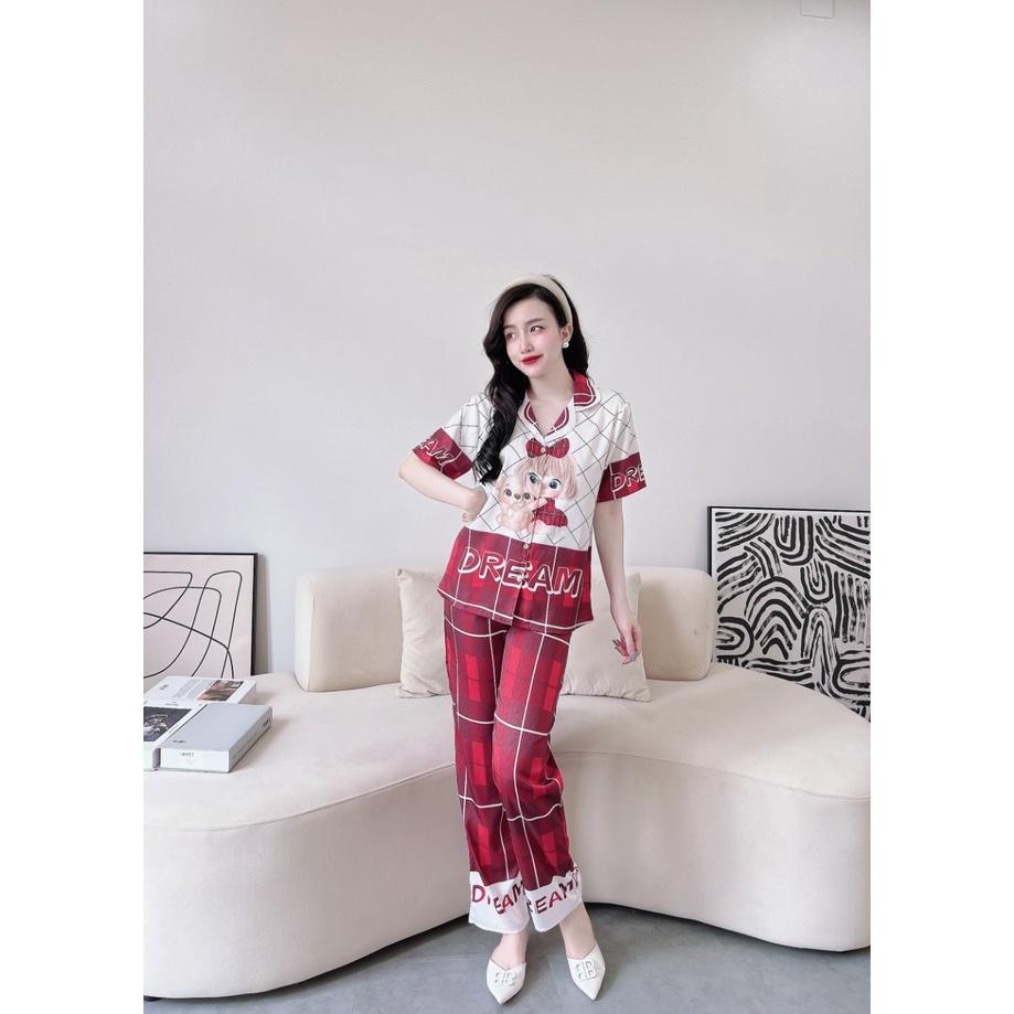Bộ Pyjama lụa xước ánh kim cao cấp HÀNG THIẾT KẾ MỚI.
