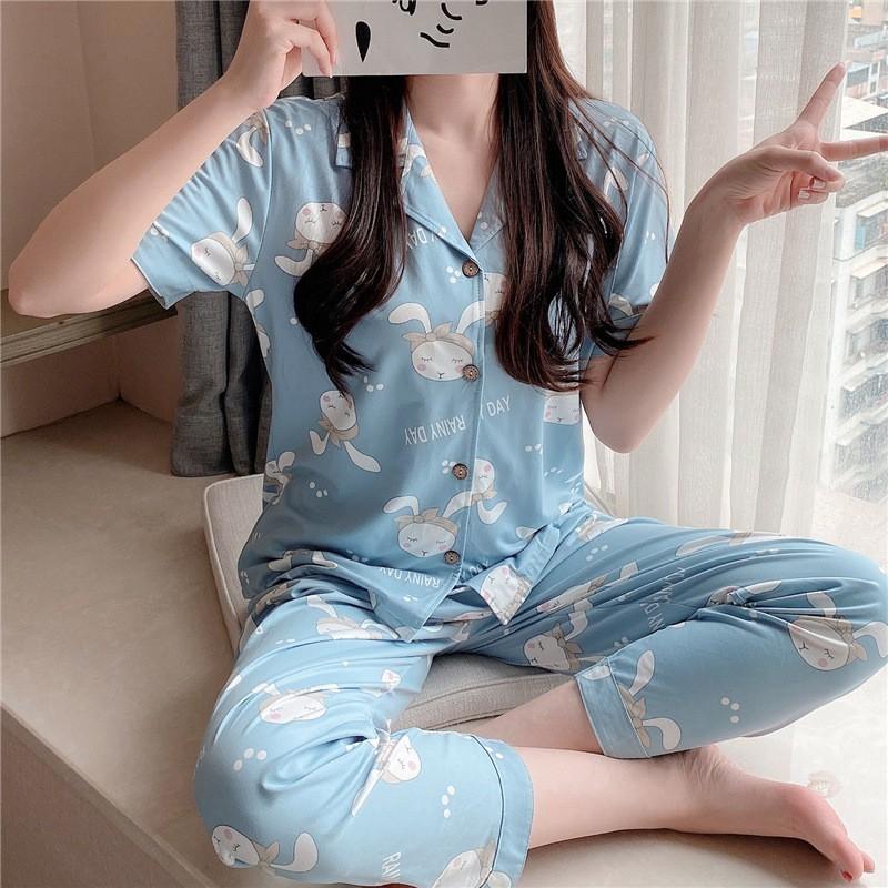 Pijama, Bộ Ngủ Nữ cotton thun ngắn tay quần dài CDCP01