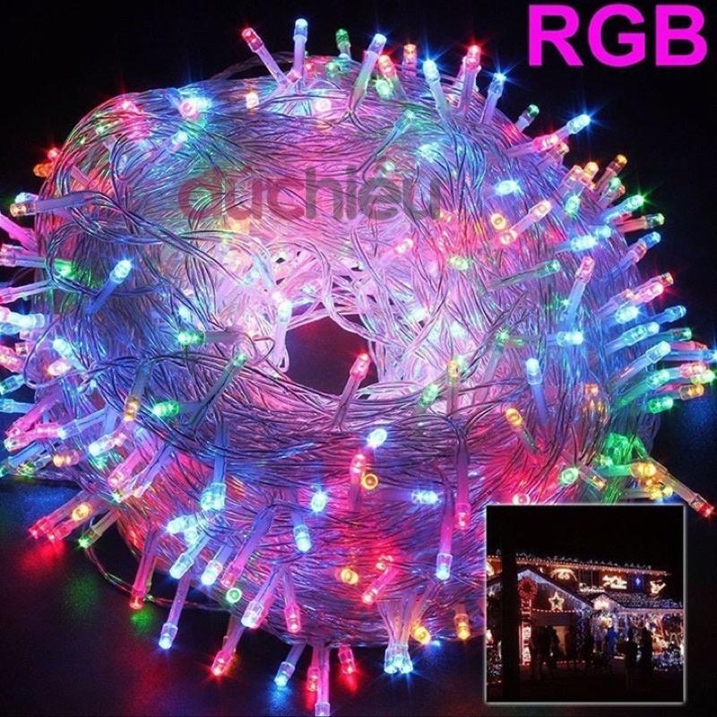 Dây đèn 100m LED trang trí nháy chớp , trắng, vàng, nhiều màu lắp cây, sân vườn, noel, giáng sinh, tết.