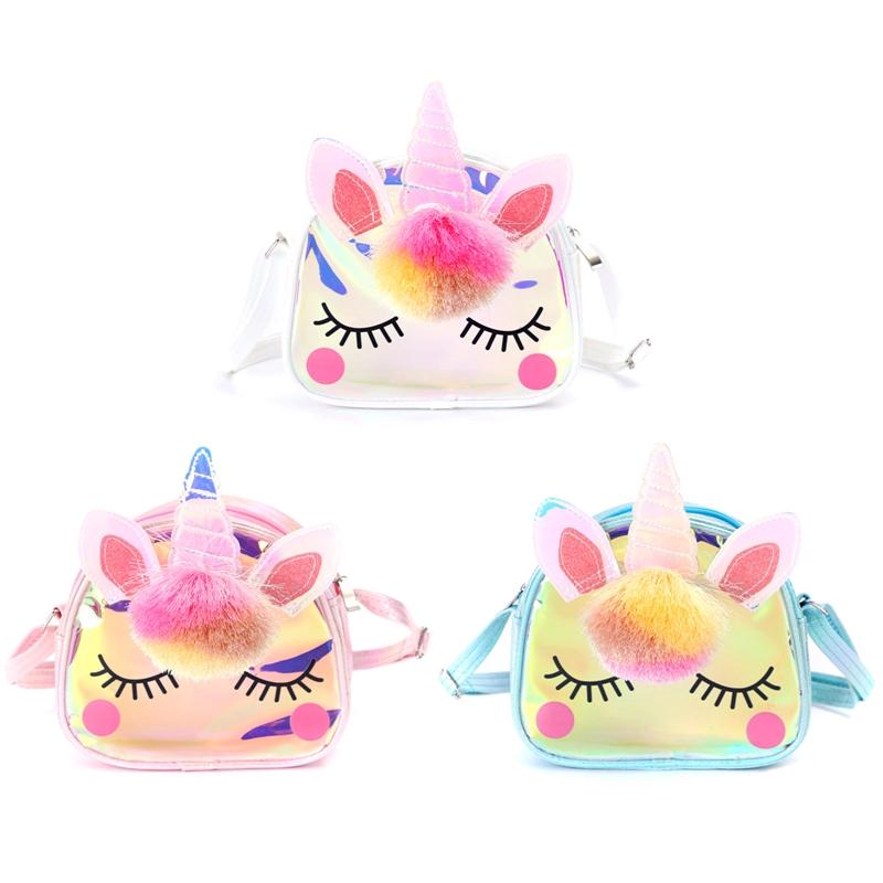 Hoạt Hình Kỳ Lân Ví Đầy Màu Sắc Túi Jelly Túi Túi Thời Trang Đeo Vai Trẻ Em Túi Xách Tay Dây Đeo Thắt Lưng Ví Nữ Mini Tất Cao Cổ Ly Hợp