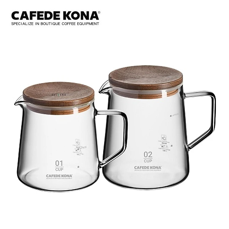 Bình thuỷ tinh phục vụ cà phê có nắp gỗ Cafede Kona