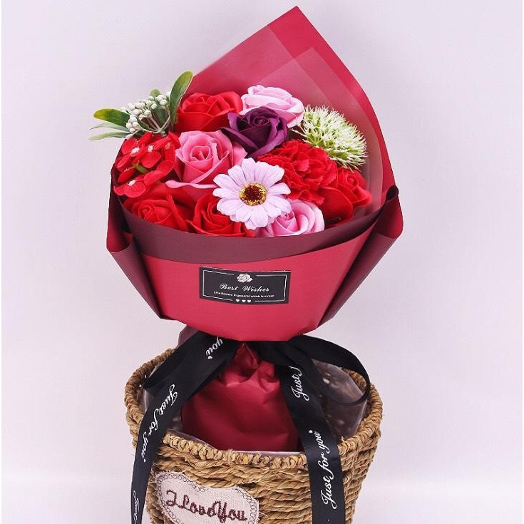 Bó Hoa Hồng Sáp Flower Soap 2019-Màu Đỏ
