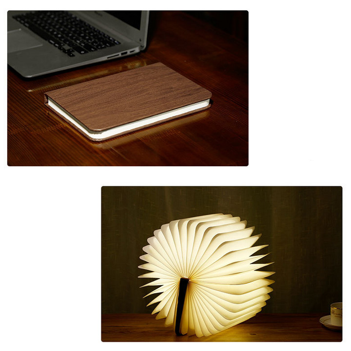 Đèn Sách Vân Gỗ Wooden Grain Six Color Book Lamp - Home and Garden