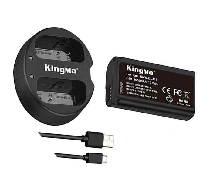 Bộ 2 pin 1 sạc Kingma cho Panasonic DMW-BLJ31, Hàng chính hãng