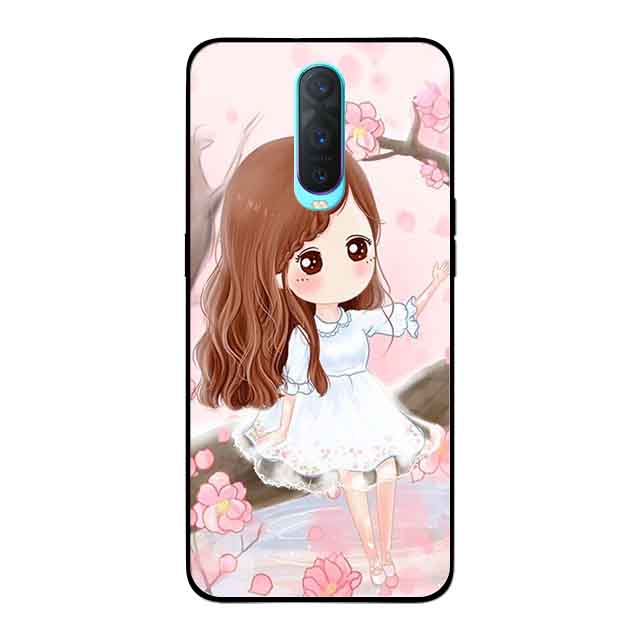 Hình ảnh Ốp Lưng in cho Oppo R17 Pro Mẫu Nàng Chibi Nền Hồng - Hàng Chính Hãng