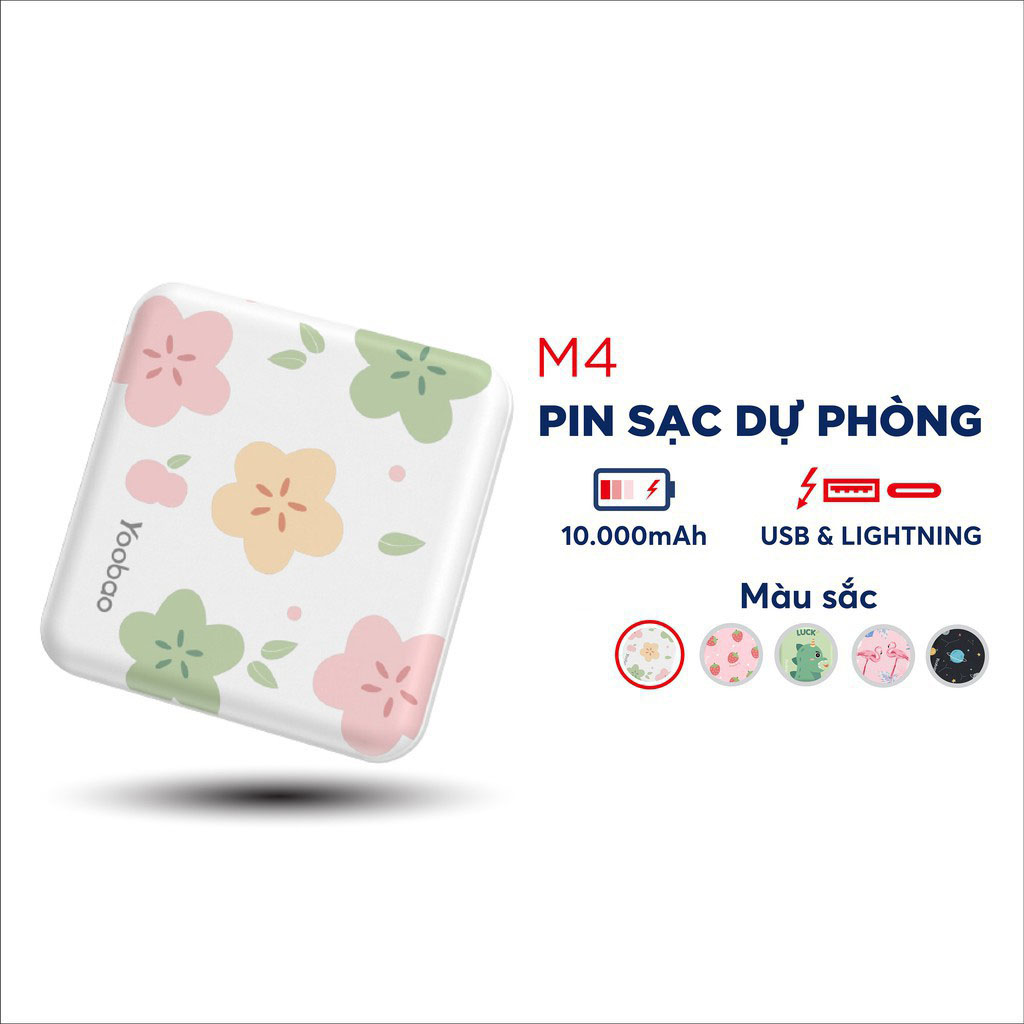 Pin sạc dự phòng Yoobao M4 mini 10000mAh Pin Li-Polymer 2 đầu vào 2 đầu ra cho điện thoại máy tính bảng.... - HÀNG NHẬP KHẨU