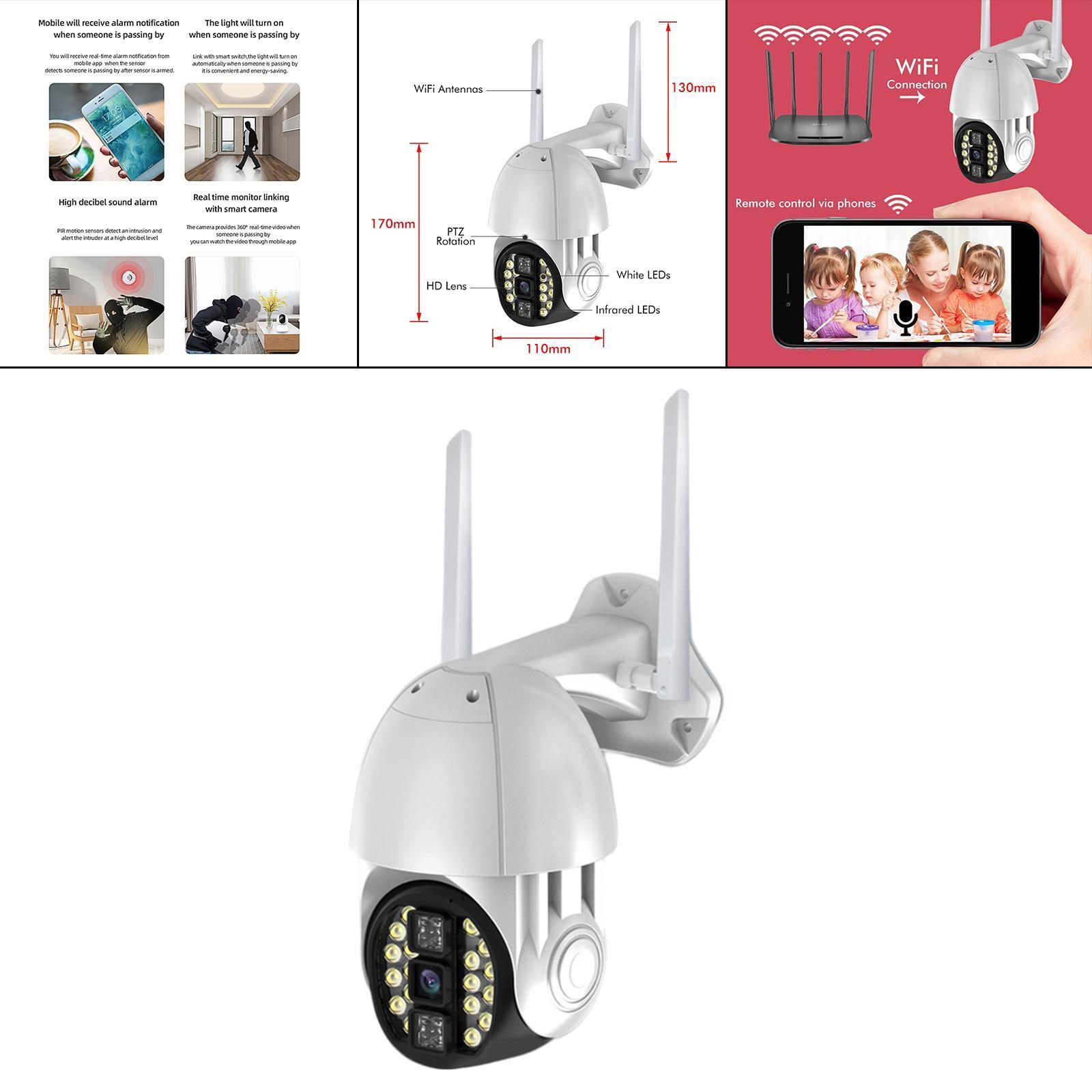 Surveillance WiFi Camera Pan Tilt 3MP Outdoor Wireless CCTV for Home Plug-US