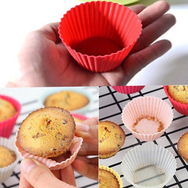 Combo 5 khuôn silicon tròn 7cm nướng bánh cupcake