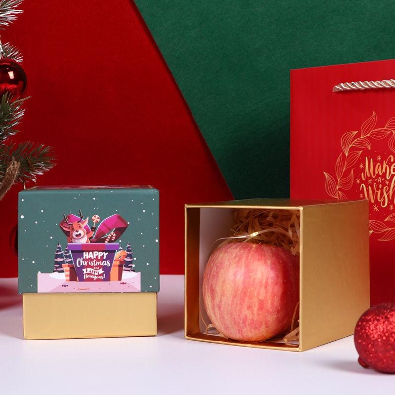 Hộp giấy đựng trái cây phong cách Giáng sinh cao cấp