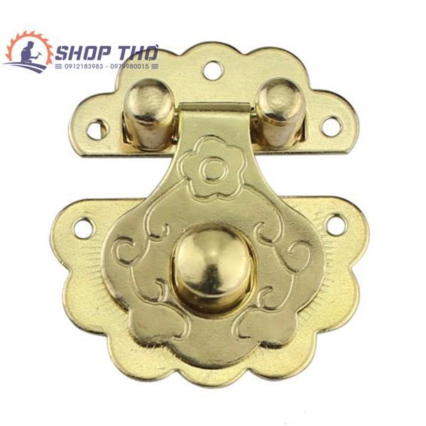 Khóa hộp in hoa mầu vàng S40 KT 36x40mm