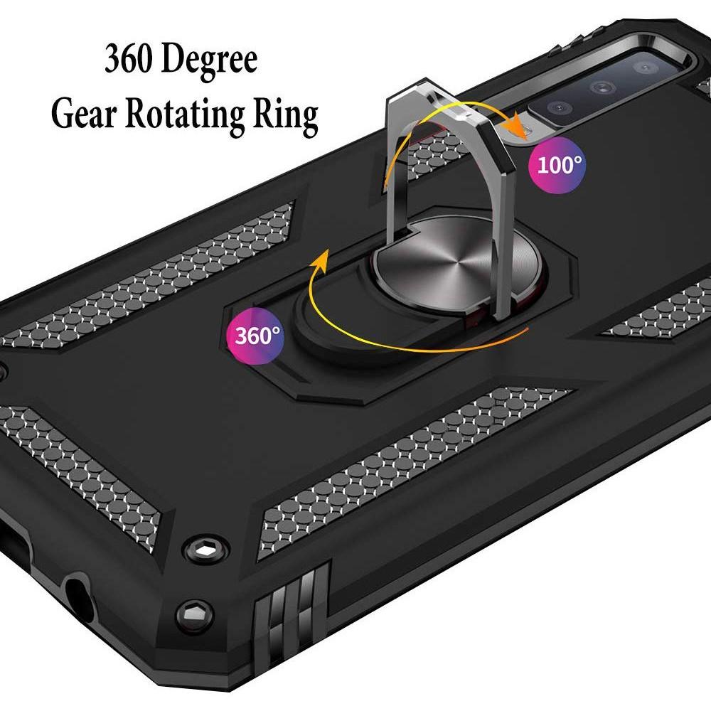 Ốp lưng cho Samsung A7 2018 chống sốc 2 lớp kèm nhẫn iring làm giá đỡ