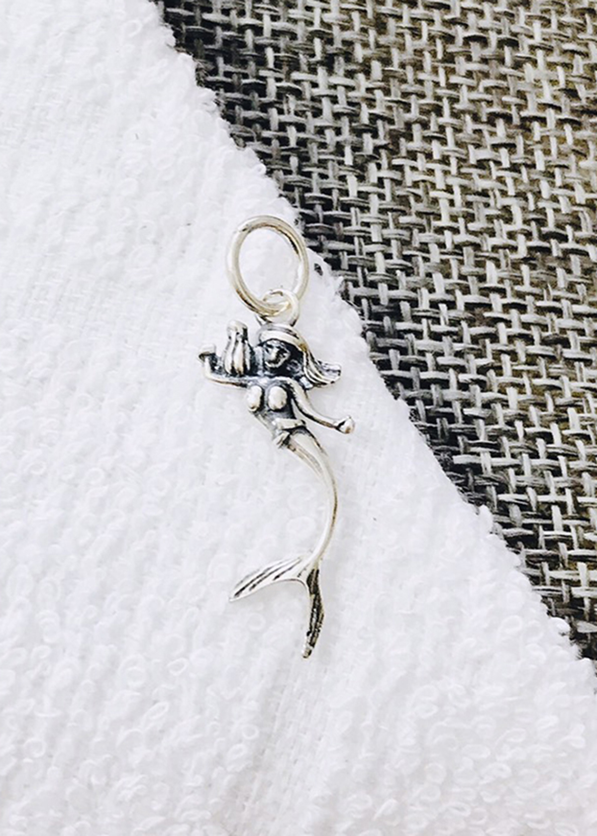 Combo 2 cái charm bạc hình nàng tiên cá treo - Ngọc Quý Gemstones