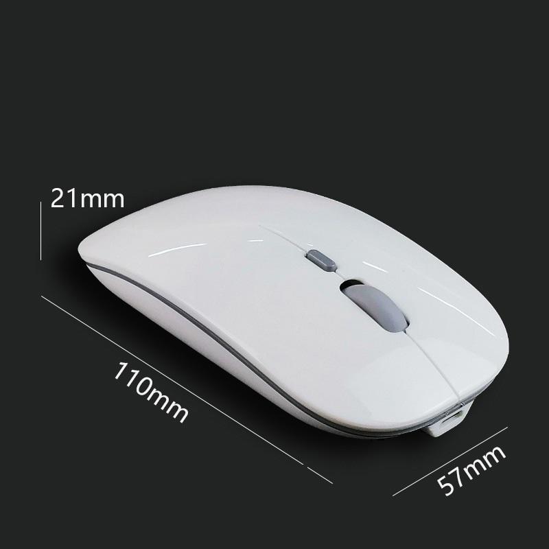 Mới 2.4G Tặng Chuột Không Dây + Bluetooth 5.0 Hai Chế Độ Chuột 1600 DPI Mini Cực Silent Chuột màu Tím Hồng Trắng Chuột Chơi Game