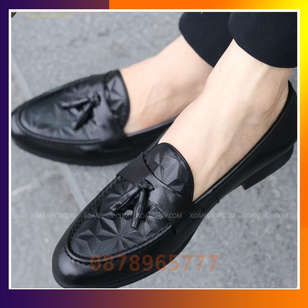 Giày Da Nam Công Sở Giá Rẻ Dập Vân 3D Thời Trang Mã G012 Có Chuông