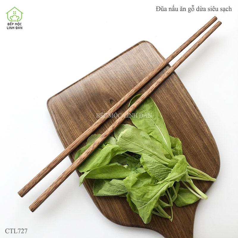 Đũa xào nấu gỗ Dừa tự nhiên Việt Nam, không độc hại khi gặp nhiệt độ cao (1 Đôi) - [CTH727]