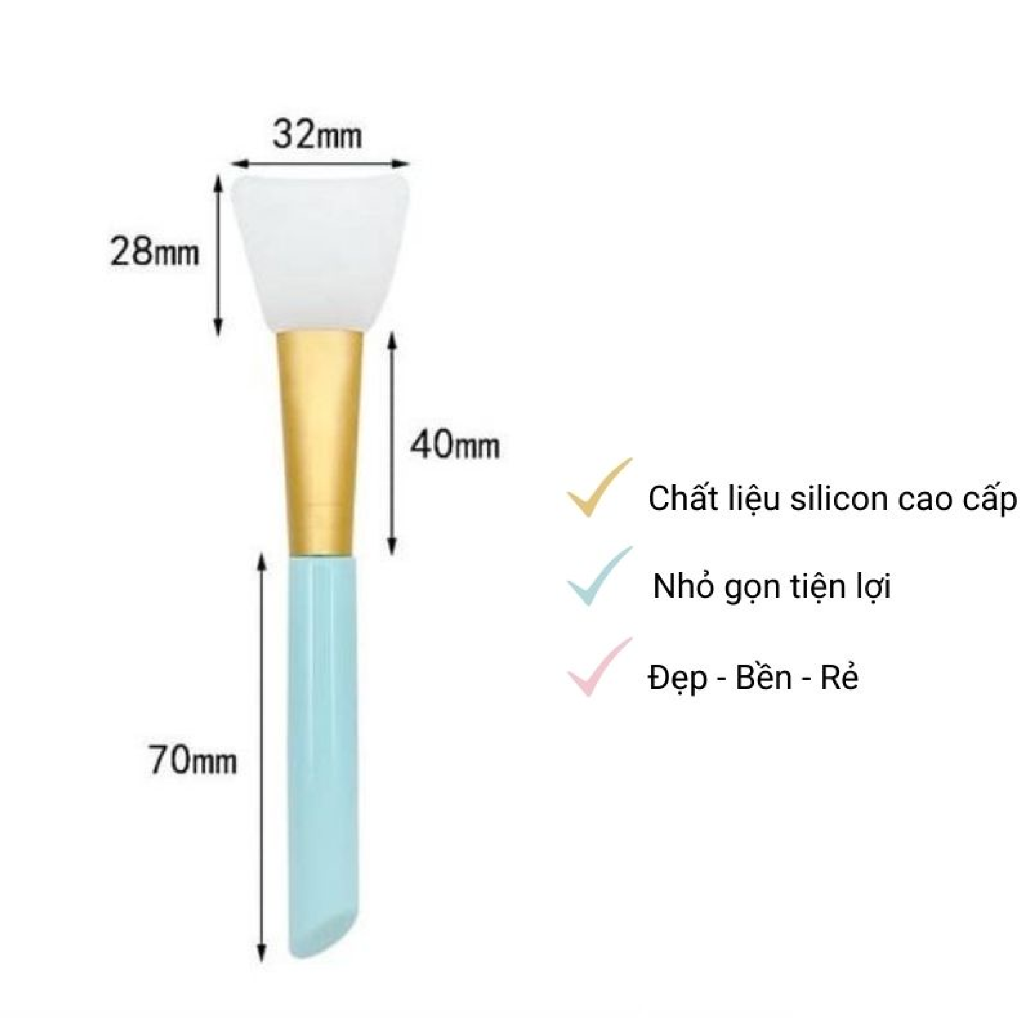 Cọ Quét Mặt Nạ Sillicon Cao Cấp (14x3cm) - Chổi quét mặt nạ giúp mặt nạ mỏng và mềm mịn - Thiết kế nhỏ gọn, dễ cầm, lâu bền, hiện đại