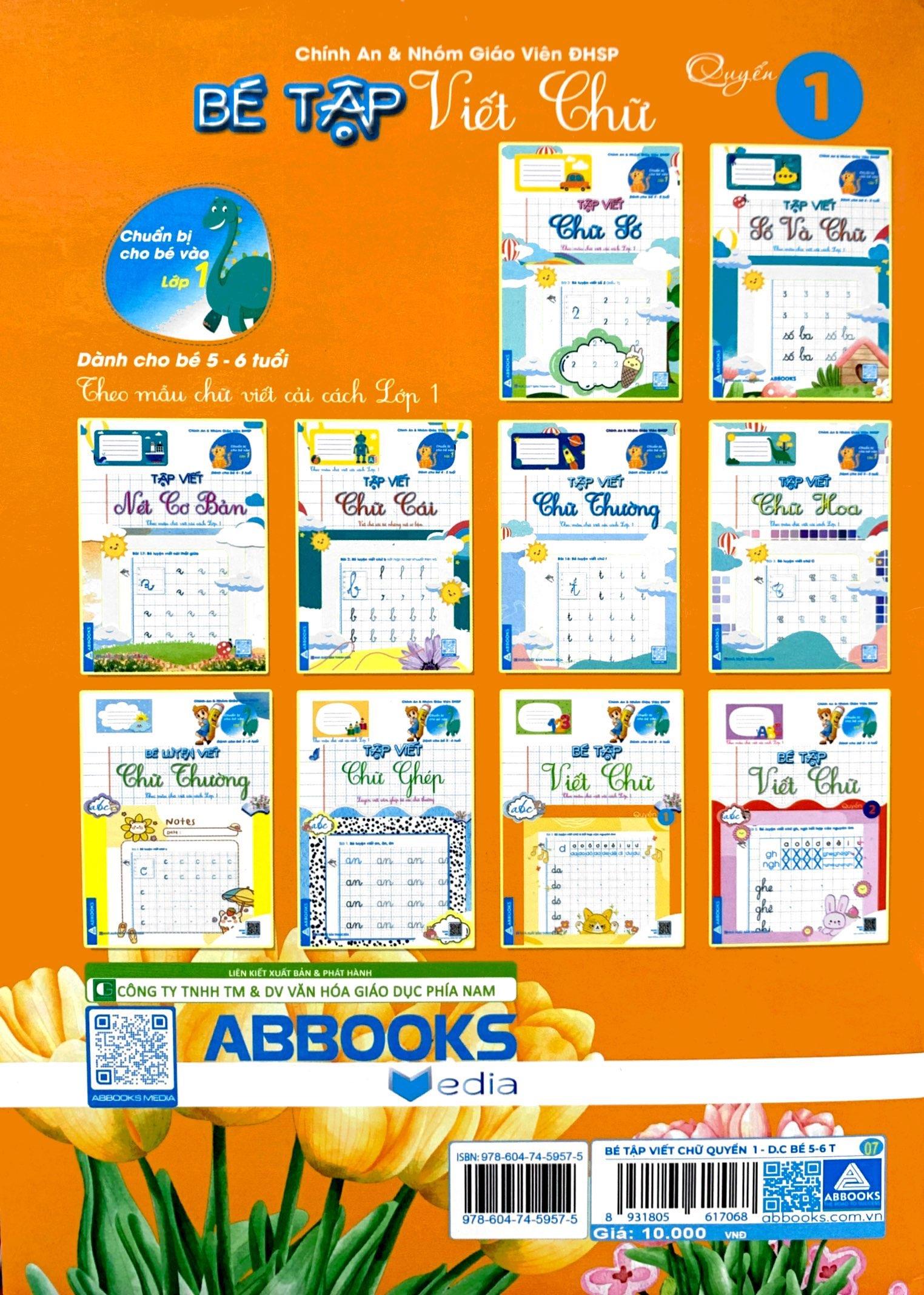 Chuẩn Bị Cho Bé Vào Lớp 1 - Dành Cho Bé 5-6 Tuổi - Bé Tập Viết Chữ - Quyển 1