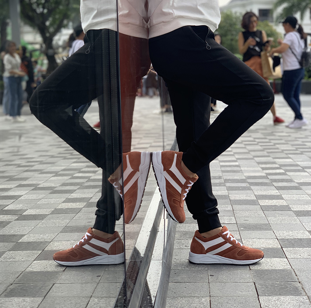 GIÀY TĂNG CHIỀU CAO GIÀY CAO DÀNH CHO NAM GIỚI T&TRA T20 DA LỘN CAM - CAO 8CM GIÀY ĐỘN NAM CAO VƯỢT TRỘI
