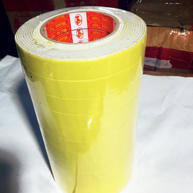 Băng dính xốp vàng, băng dính 2 mặt bản 2cm/5cm