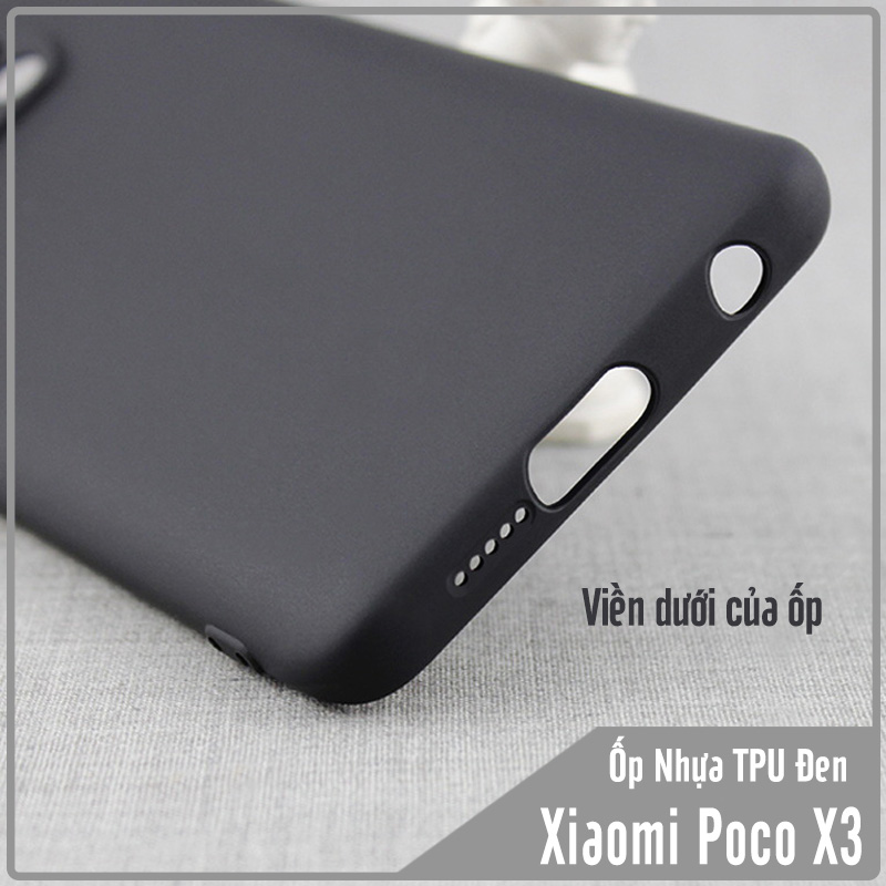 Ốp lưng cho Xiaomi Poco X3 NFC nhựa dẻo TPU Đen - che camera