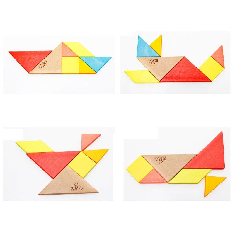 Đồ chơi giáo dục xếp hình Tangram bằng gỗ cho trẻ phát triển tư duy - Đồ chơi gỗ thông minh