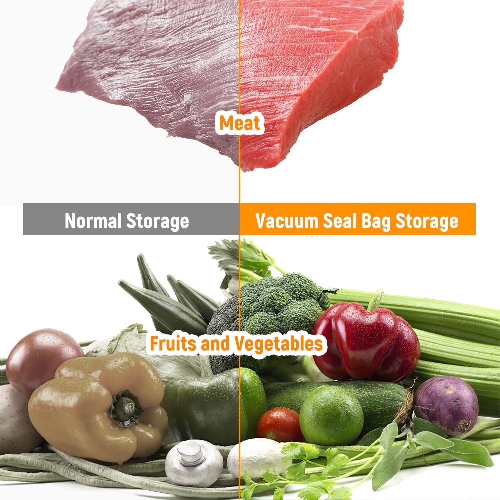 100 PCS Vacuum Sealer Bags Vacuum Sealer Storage Bags Dry and Moist Food Saver Accessories Pre-cut Bag, Single Embossed Surface