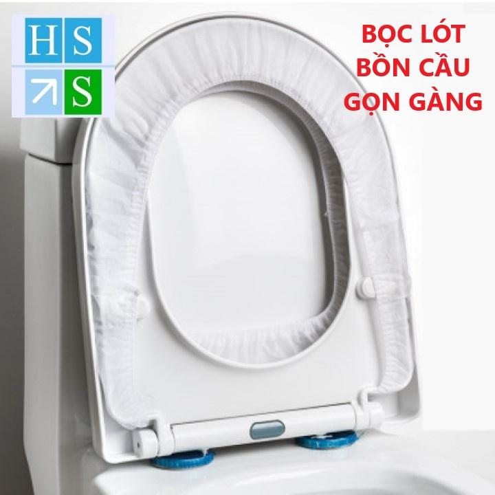 (Gói 10 cái) Bọc lót nắp bồn cầu toilet dùng gia đình sạch sẽ không thấm nước tiện mang theo du lịch - HS Shop Đà Nẵng