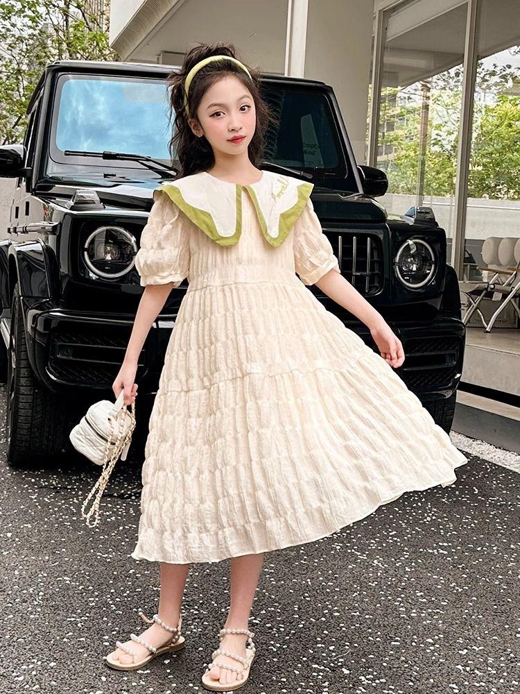 SHUANGYAN Cô gái mùa hè đầm 2023 tây trung bình cô gái lớn đầm công chúa váy trẻ em mùa hè đầm