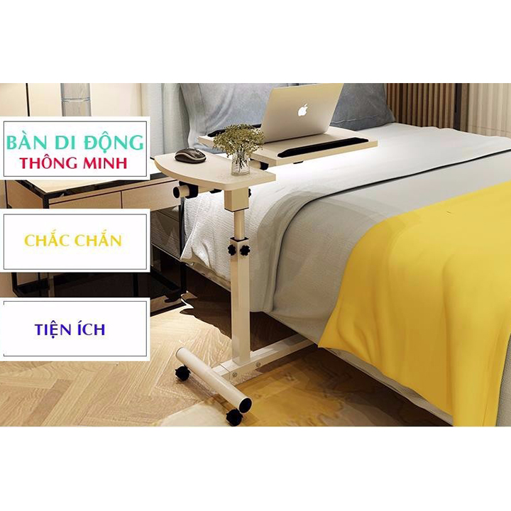 Bàn làm việc - Bàn học 1 chân T01 có bánh xe 9208 - Màu ngẫu nhiên