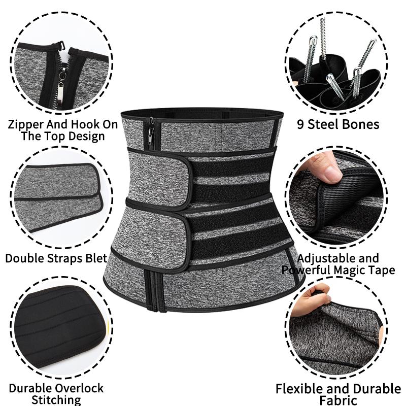 Neoprene Xông Hơi Eo Huấn Luyện Áo Mồ Hôi Dây Cho Nữ Giảm Cân Nén Tông Đơ Cắt Tập Luyện Thể Dục