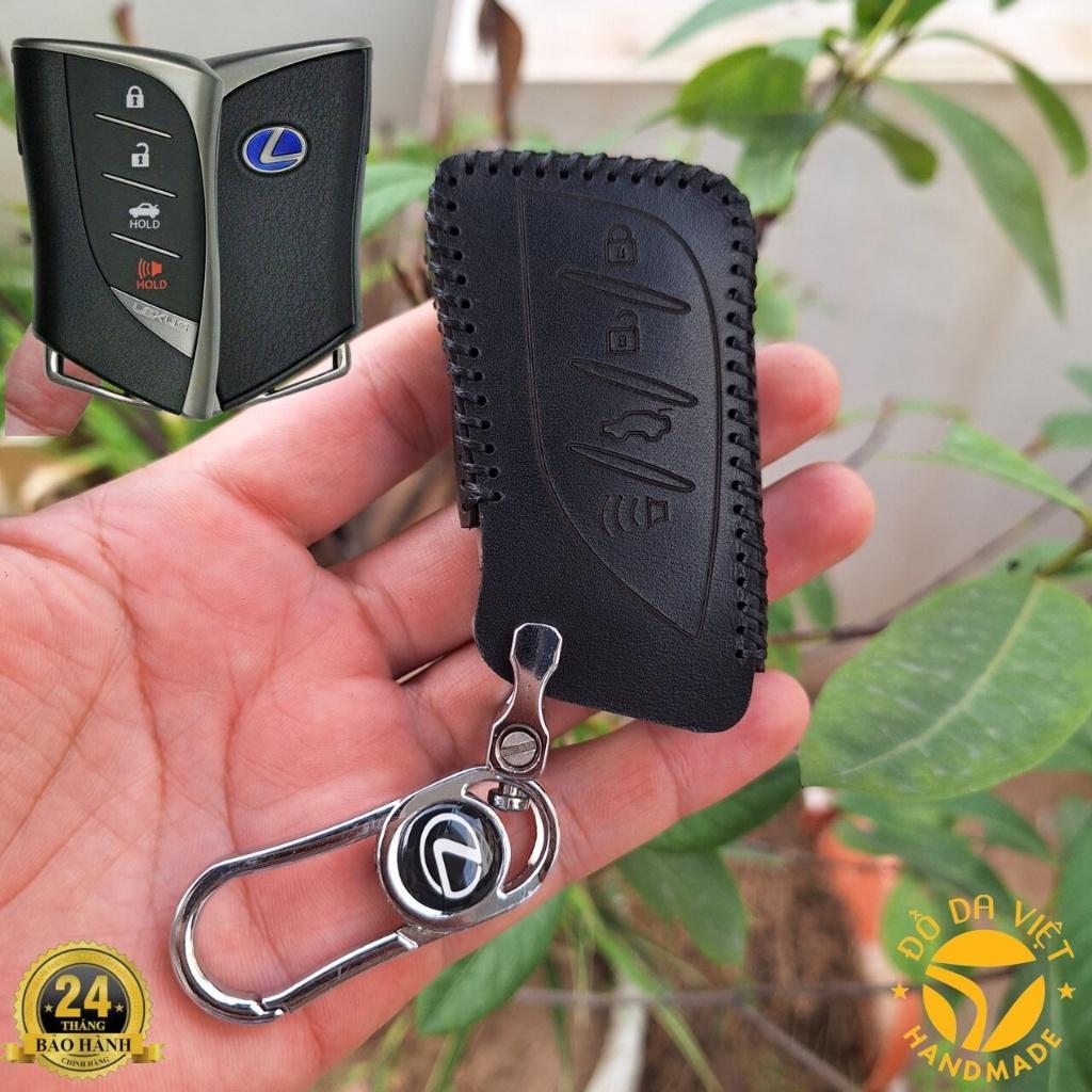 Bao da chìa khoá Lexus handmade da thật 100% - Lexus ES, LS, LC, UX bảo hành 2 năm, đỏ đô