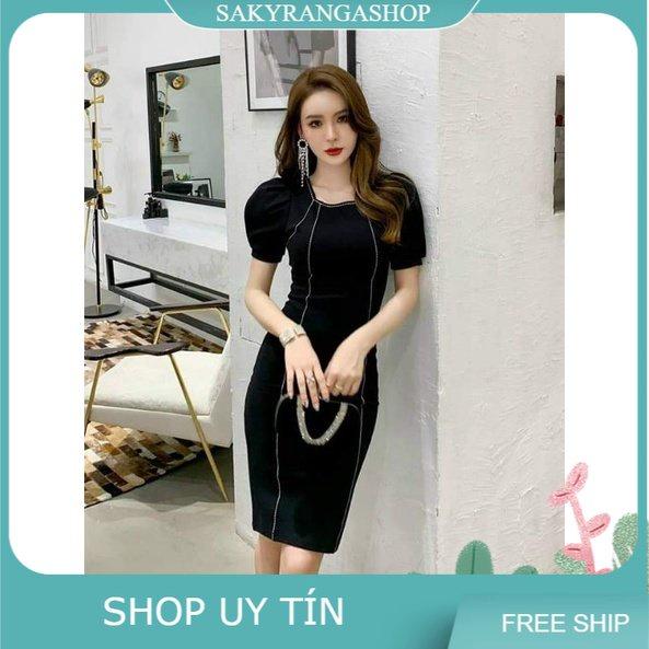 ĐẦM BODY TAY PHỒNG CHẠY CHỈ NỖI CAO CẤP
