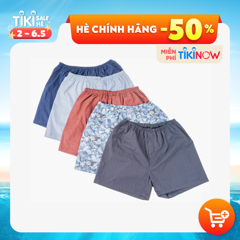 Combo 5 Quân Đui Nam Mặc Nhà Cotton Thoai Mai Thoang Mat Họa Tiết Ngẫu Nhiên - Jamano - Màu Ngẫu Nhiên - Xl