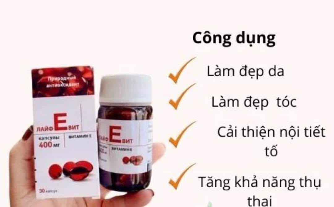 Viên uống Vitamin E đỏ Mirrolla của Nga hũ 30 viên