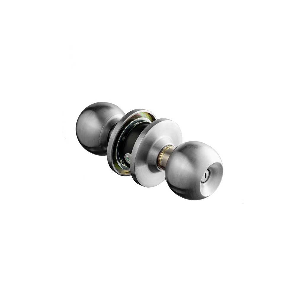 Ổ khóa cửa tay nắm tròn Huy Hoàng Con Voi EX05 cao cấp làm từ hợp kim inox màu bạc, lõi khóa đồng vàng, chìa vi tính, dành cho cửa thông phòng, cửa vệ sinh