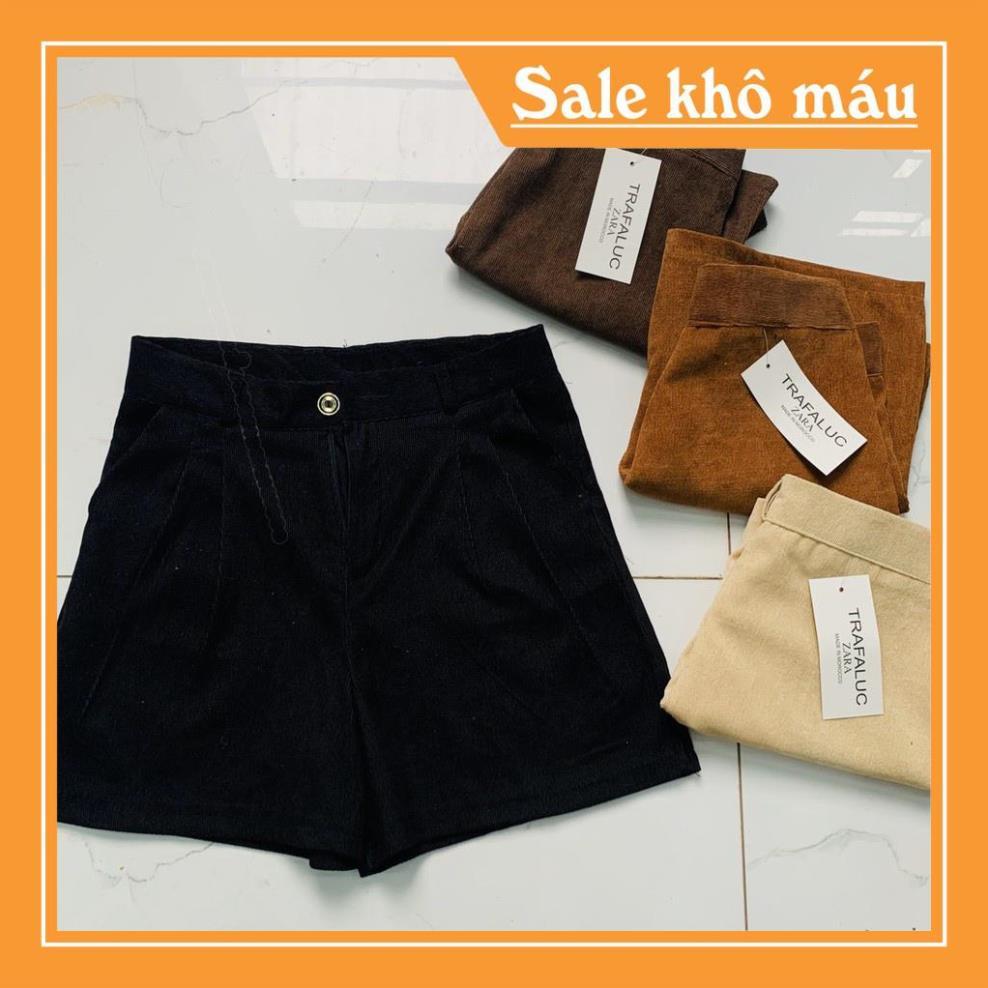 Quần short nữ nhung tăm cao cấp thu đông- Quần đùi nữ mặc nhà