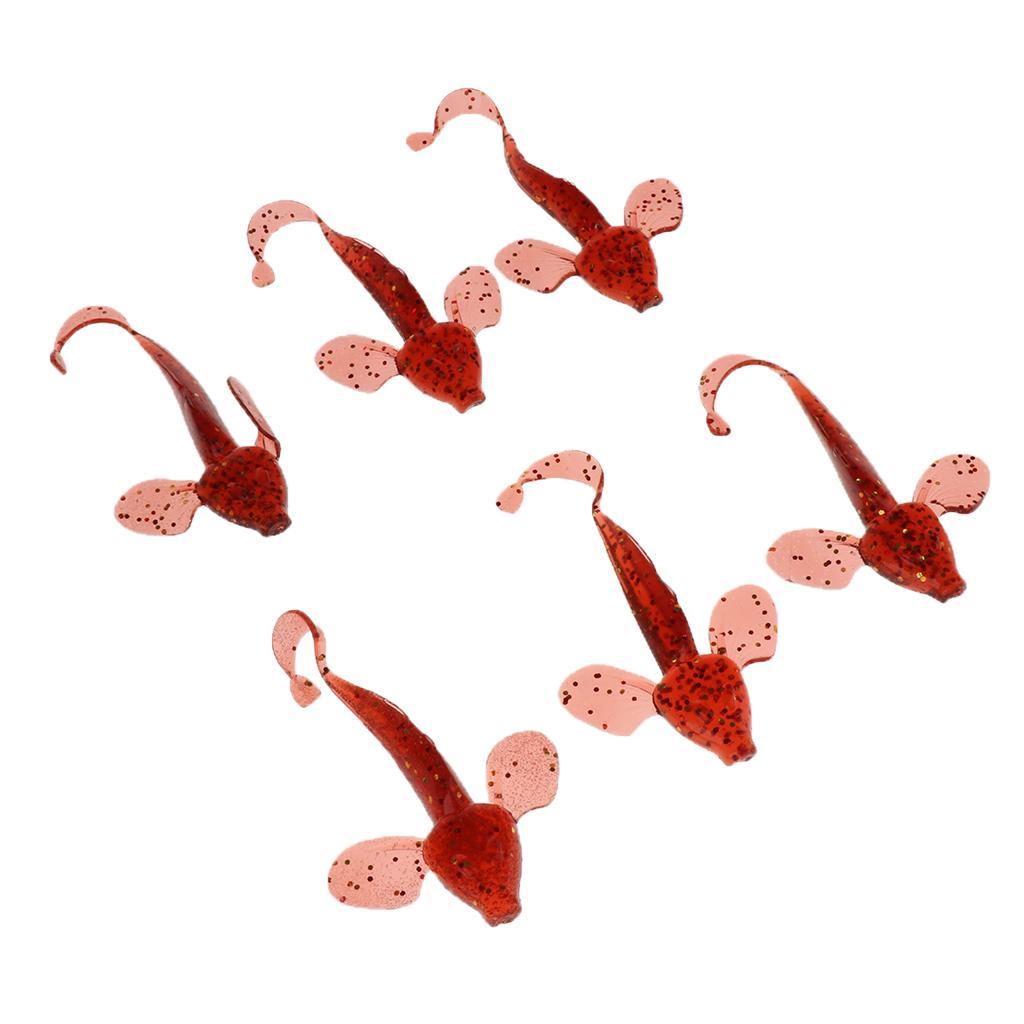 6x Grub Worm Soft for Bass Perch