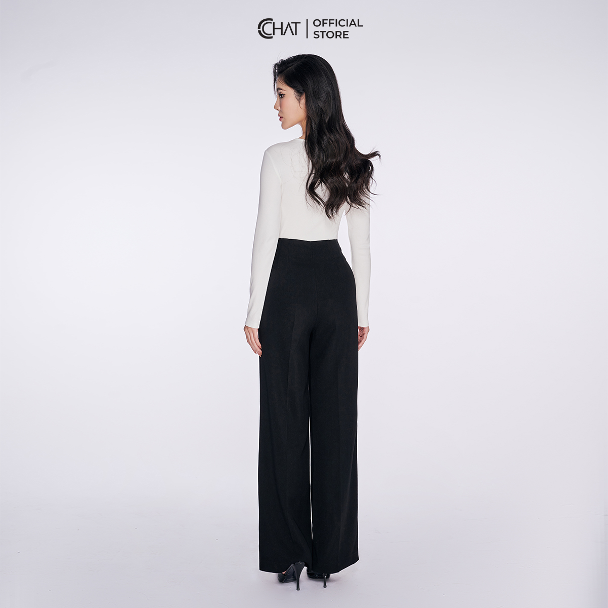 Quần Ống Rộng Dáng Suông Cạp Liền Chất Tuytsi Phong Cách Thanh Lịch 22QDS2032ST