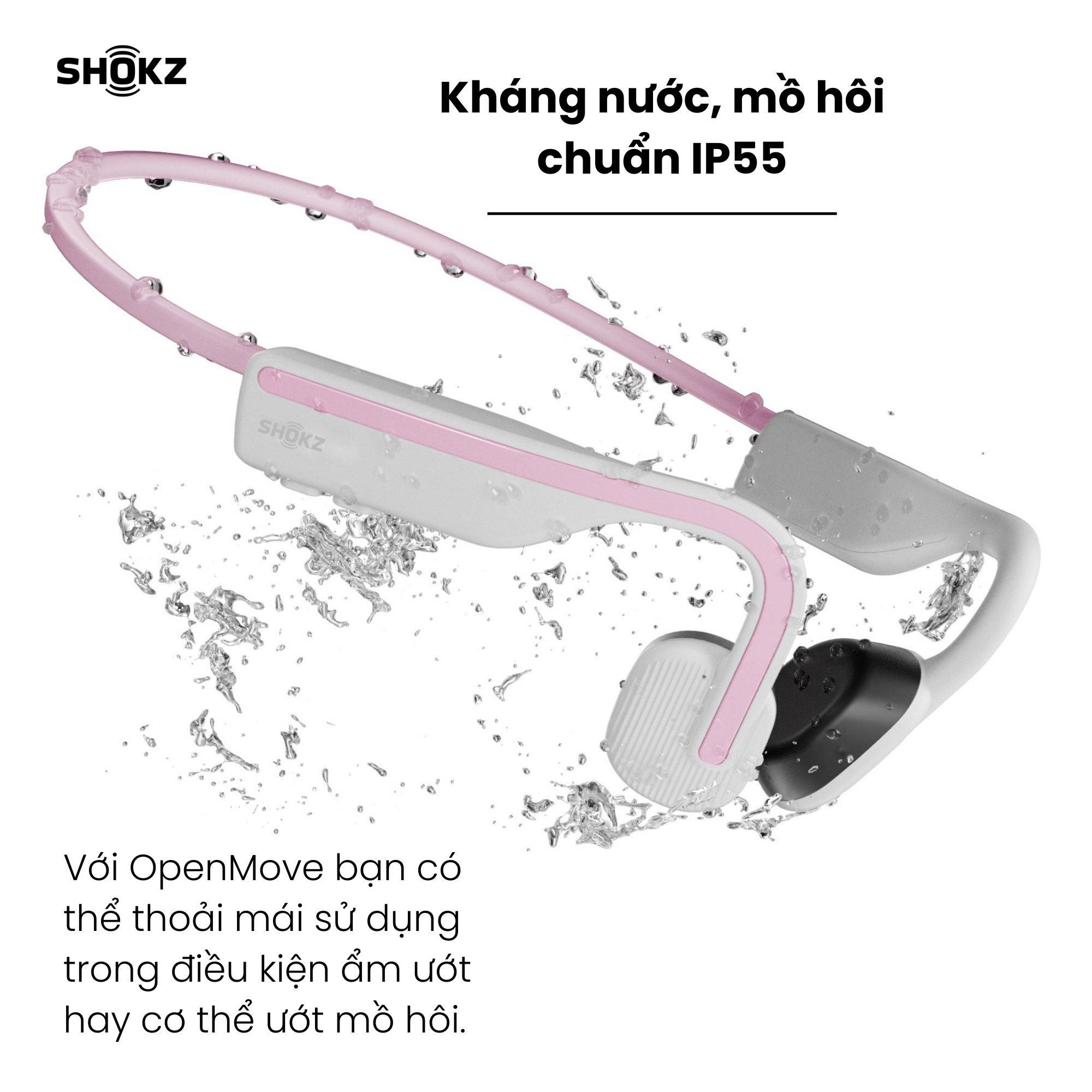 Tai Nghe Bluetooth Thể Thao Truyền Âm Thanh Qua Xương SHOKZ OPEN MOVE S661 - Hàng chính hãng