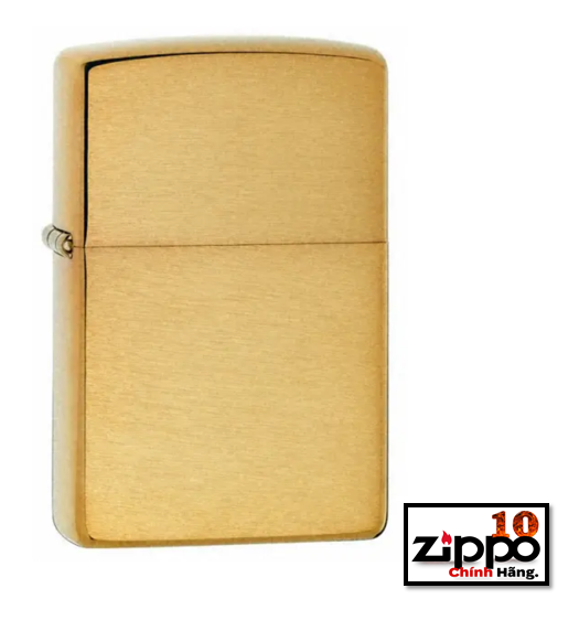 Bật lửa Zippo 204B Brushed Brass Solid- Chính hãng 100%