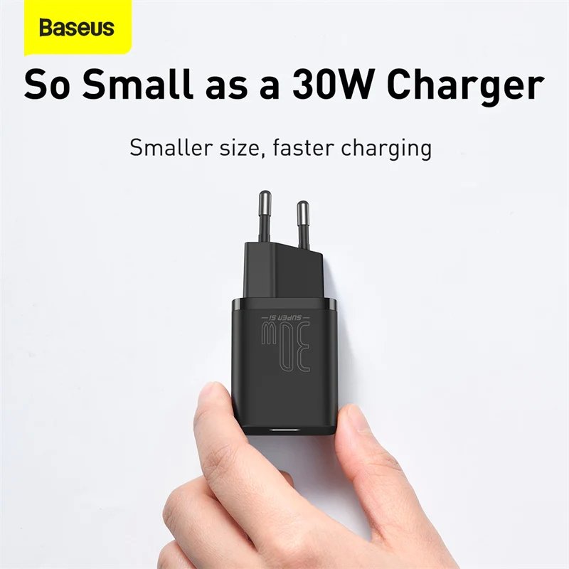 Củ Sạc Nhanh Baseus Super Si IC 30W EU - Hàng Chính Hãng