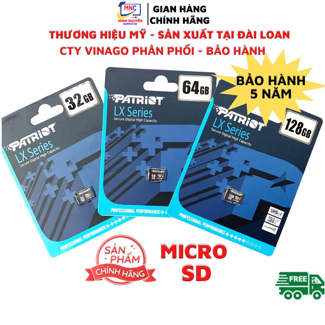 Thẻ Nhớ PATRIOT 32GB, 64GB, 128GB Micro SD - Hàng Chính Hãng