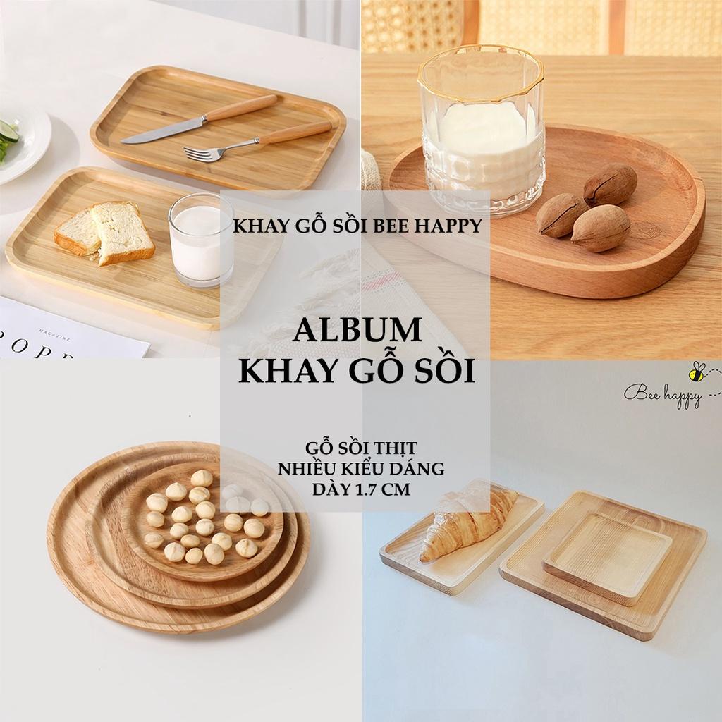 Khay Gỗ Sồi Tròn, Oval, Vuông, Chữ Nhật Đựng Đồ Ăn Bánh Ngọt BEE HAPPY Hàng Cao Cấp Có Sẵn, Nhiều Kích Thước