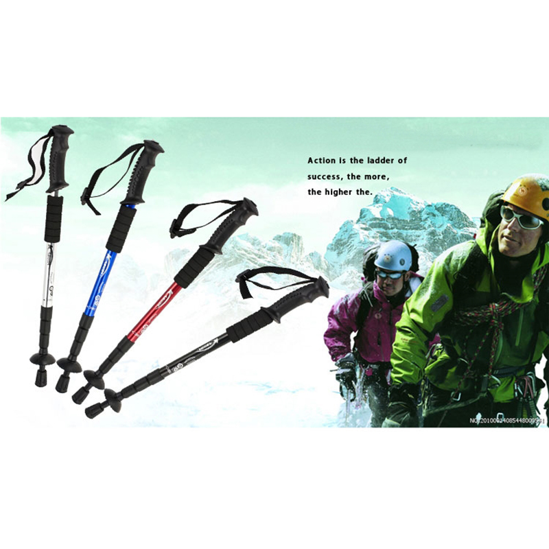 Gậy Leo Núi Trekking Gậy Dã Ngoại Hợp Kim Nhôm Chống Sốc Chống Trượt 4 Đoạn Có Thể Thu Gọn SG142